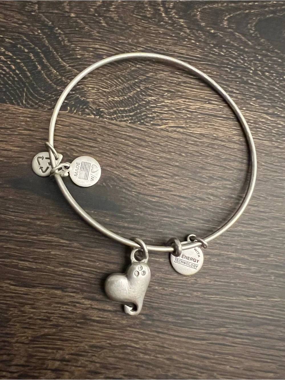 Alex and Ani Silver Tone Stackable Charm Bangle Bracelets Set of 9